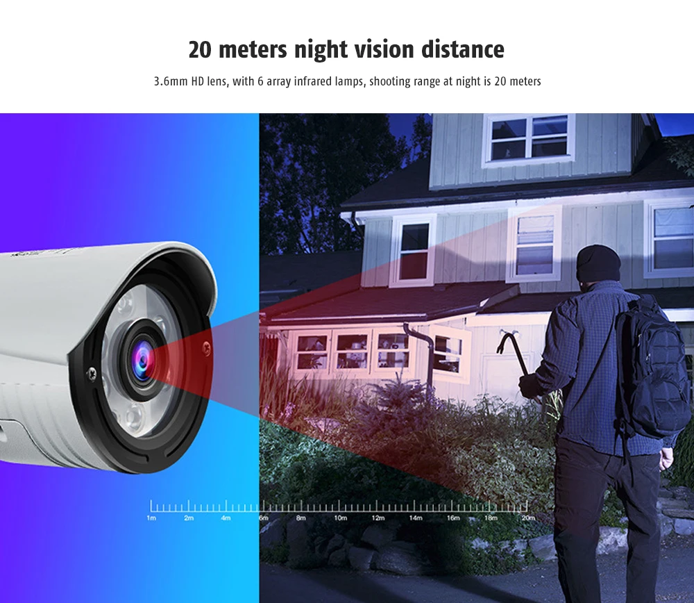 WANSCAM K22 беспроводная WiFi сигнализация обнаружения движения IP66 Водонепроницаемая Тройная цифровая Zoom инфракрасный Камера ночного видения наблюдения