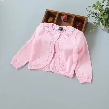 

2020 New Girls Cardigan Kids Long Sleeves Plain Knitted Bolero Fashion Girls Short Jacket