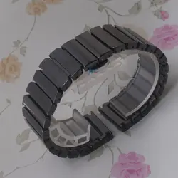 Черные керамические полированные красивые часы ремешок браслет 20 мм 22 мм подходит для samsung gear S2 classic S3 Frontier Galaxy watch