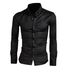 Новая мужская рубашка Повседневная приталенная Мужская рубашка 3XL Королевский синий