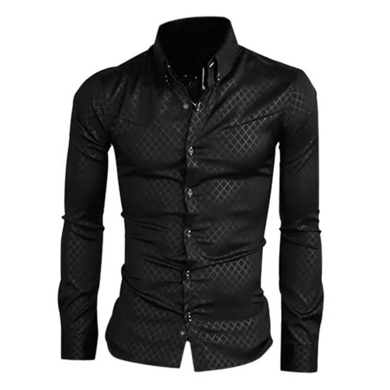 

New men shirt casual slim fit mens shirts 3XL Royal blue