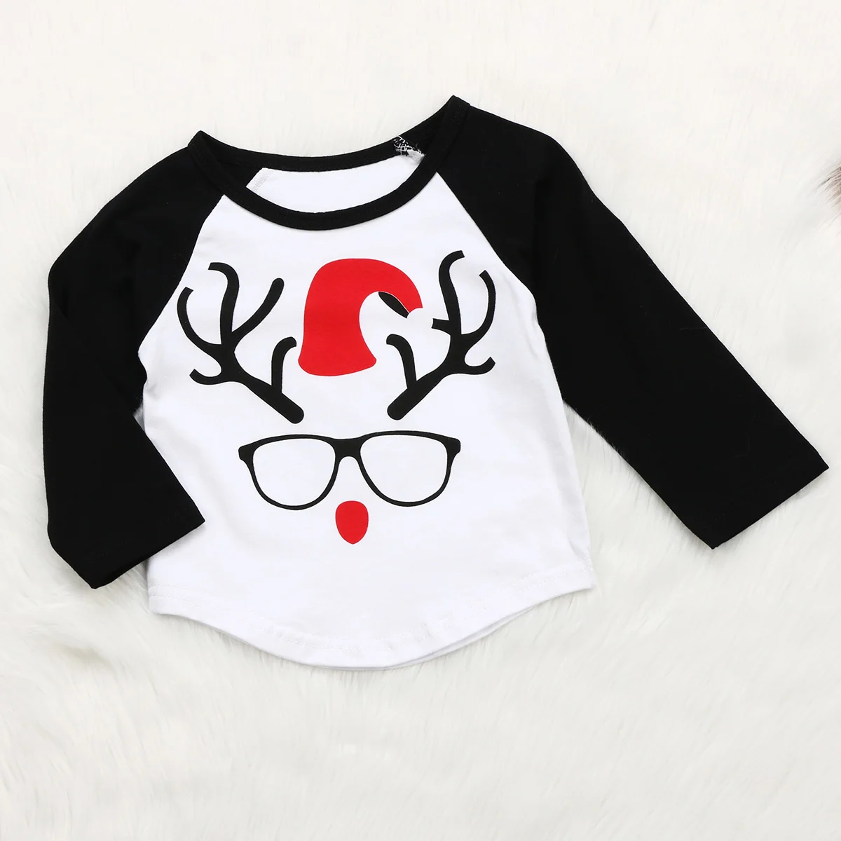 PUDCOCO/Новинка, лидер продаж, Рождественская футболка с длинными рукавами и рисунком оленя для новорожденных мальчиков и девочек хлопковые топы, повседневная одежда для детей от 0 до 24 месяцев