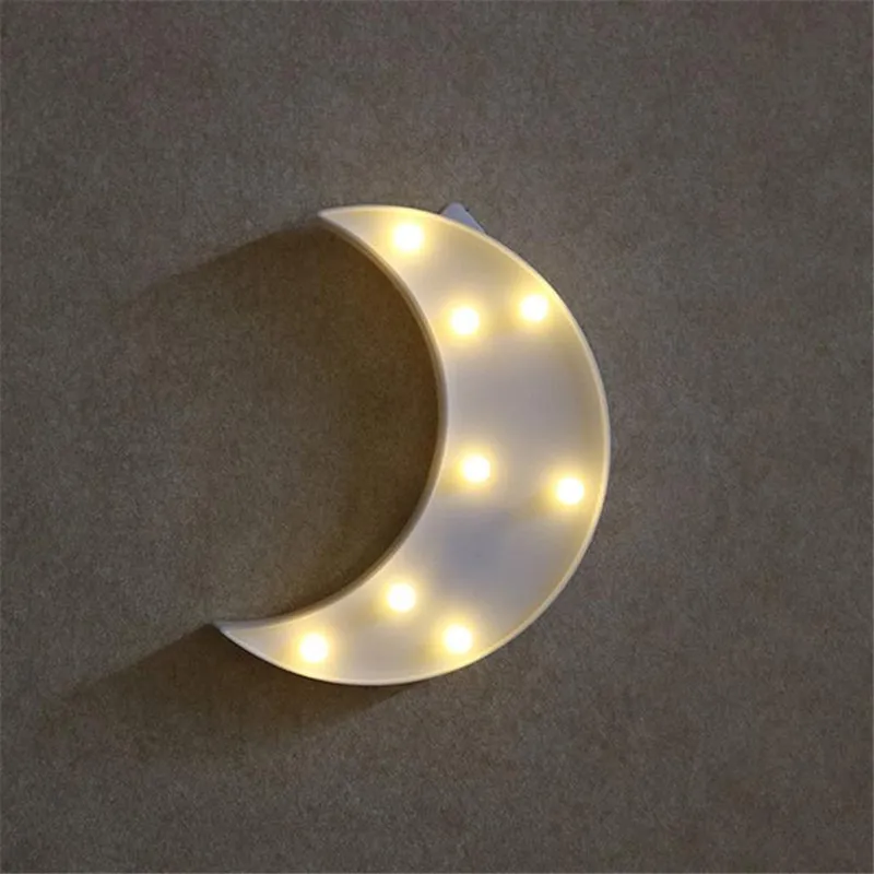 GQMML Led Lights Decoration Moon Shape Marquee Light Light Wall Home