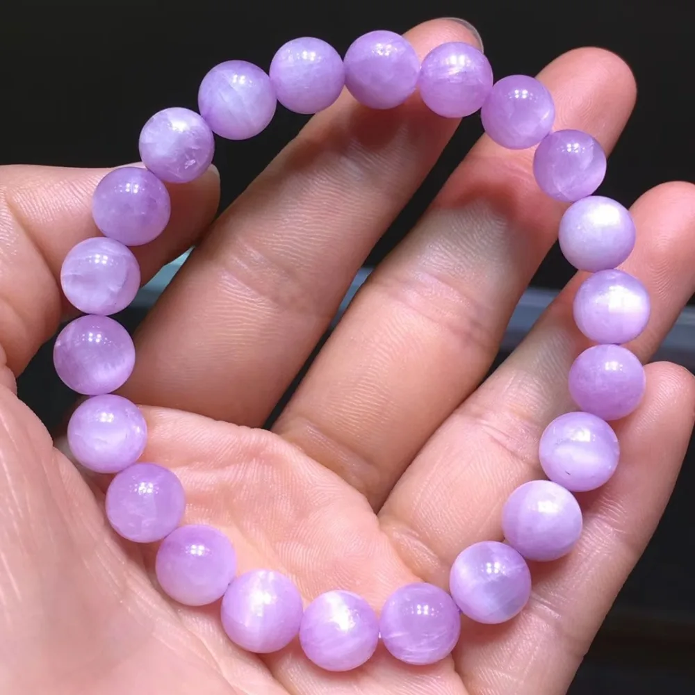 

8mm Natural Purple Kunzite Stone Bracelet Jewelry For Women Lady Men Healing Gift Reiki Gemstone Cat Eye Beads Strands AAAAA