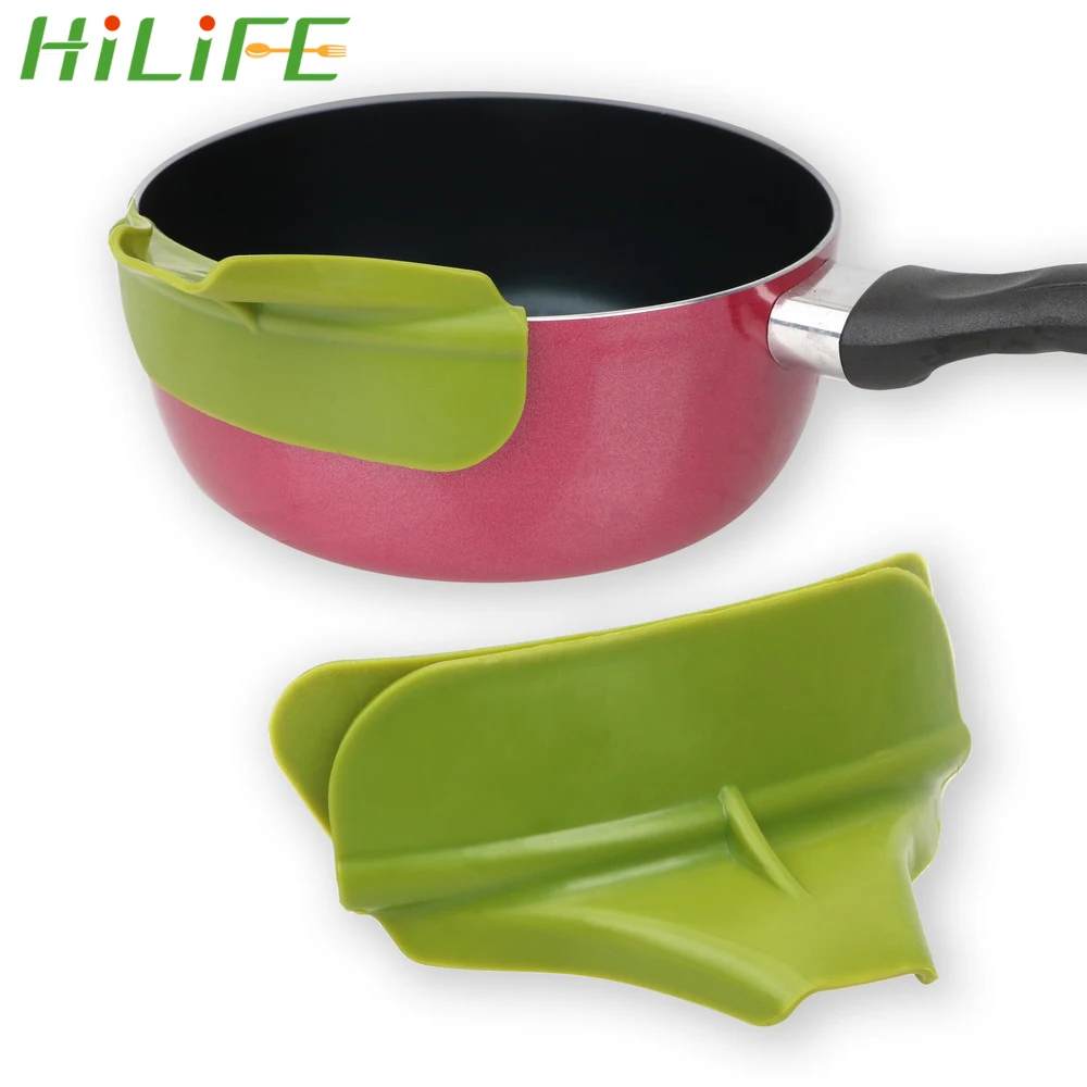 

HILIFE Silicone Liquid Flow Nozzle Pans Leakproof Tools Soup Funnel Tools Practical Cookware Edge Deflector Kitchen Accessories