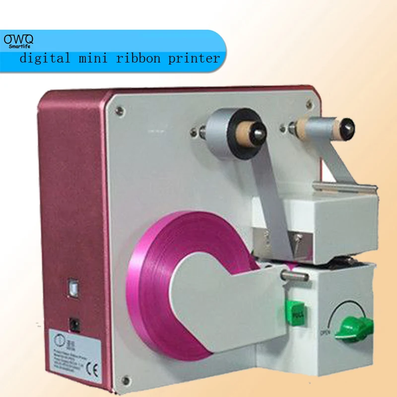 1pcs digital mini ribbon printer,digital satin ribbon printing machine hot stamping foil printer ...