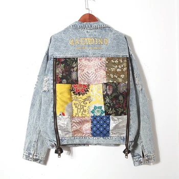 

Autumn Women's Windbreaker Big Pocket Embroidery Denim Jacket Fashion Single Breasted Sequin Jean Jacket Women