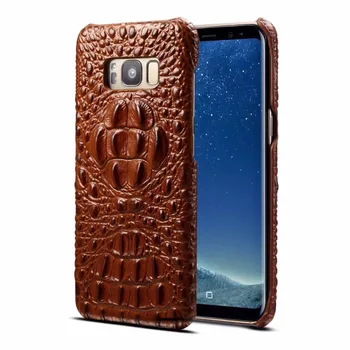 

Luxury Back Case For Samsung Galaxy S8/S8 Plus Case Cover Crocodile Head Genuine Leather Phone Bag Cases For Samsung S8 S8Plus