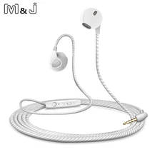 M&J High Quality Stereo Earphone Wired cable Headphone For iPhone With Microphone auricuares For apple Xiaomi sony Ear buds