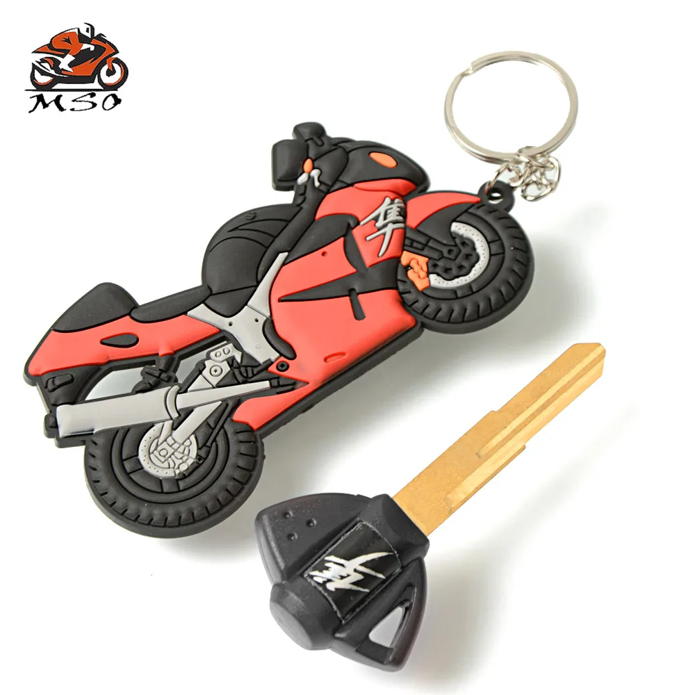 

GSXR Motorcycle New Accessory Moto Keys Key Rings Embryo Uncut Keychain Keyring for suzuki GSXR1300 GSXR 1300 700 650 hayabusa