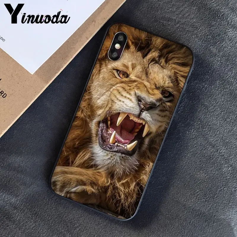 Yinuoda Lion tiger Модный милый животный черный чехол для телефона чехол для Apple iPhone 8 7 6 6S Plus X XS MAX 5 5S SE XR чехлы - Цвет: A11