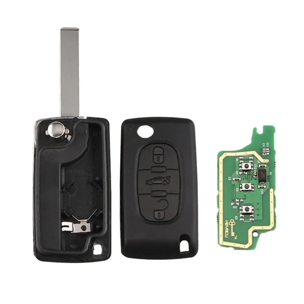 

3 Buttons Remote Control Car Key Remote Alarm Flip Auto Key Fob For PSA Peugeot Citroen Trunk Slot Remote Control