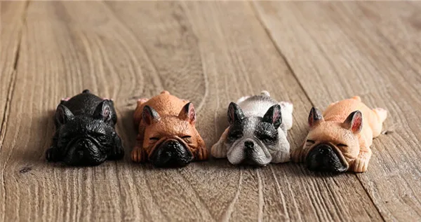 French Bull Dog Sleeping Lazy Pets Fridge Magnets PVC Figures Toys Car Home Office Decoration Gifts - W 1