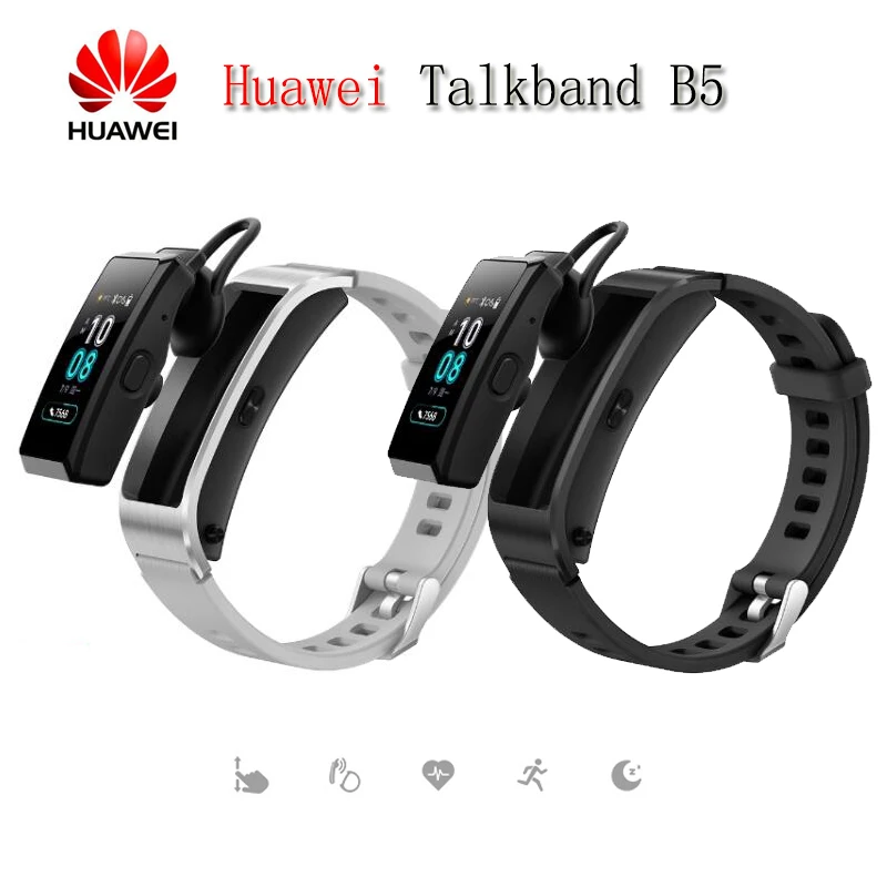 Новые huawei TalkBand B5 Talk Band Bluetooth Smart Браслет переносной Спорт Напульсники Touch AMOLED Экран вызова наушники группа