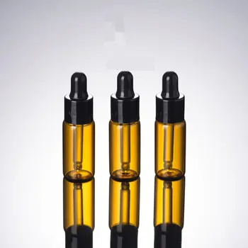 

300PCS/LOT 5ml Empty Amber Glass Dropper Bottles Pipette W/cover for Essential Oil Essential Oil Vials