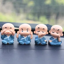 4 ピース/セット素敵ないたずら樹脂仏像僧侶ホーム docor 置物工芸家の装飾の装飾品ミニチュア