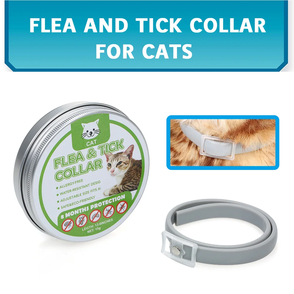 Pet Cats Flea и Tick воротник лечение Предотвращение Натуральное эфирное масло регулируемый водонепроницаемый воротник 8 месяцев Защита