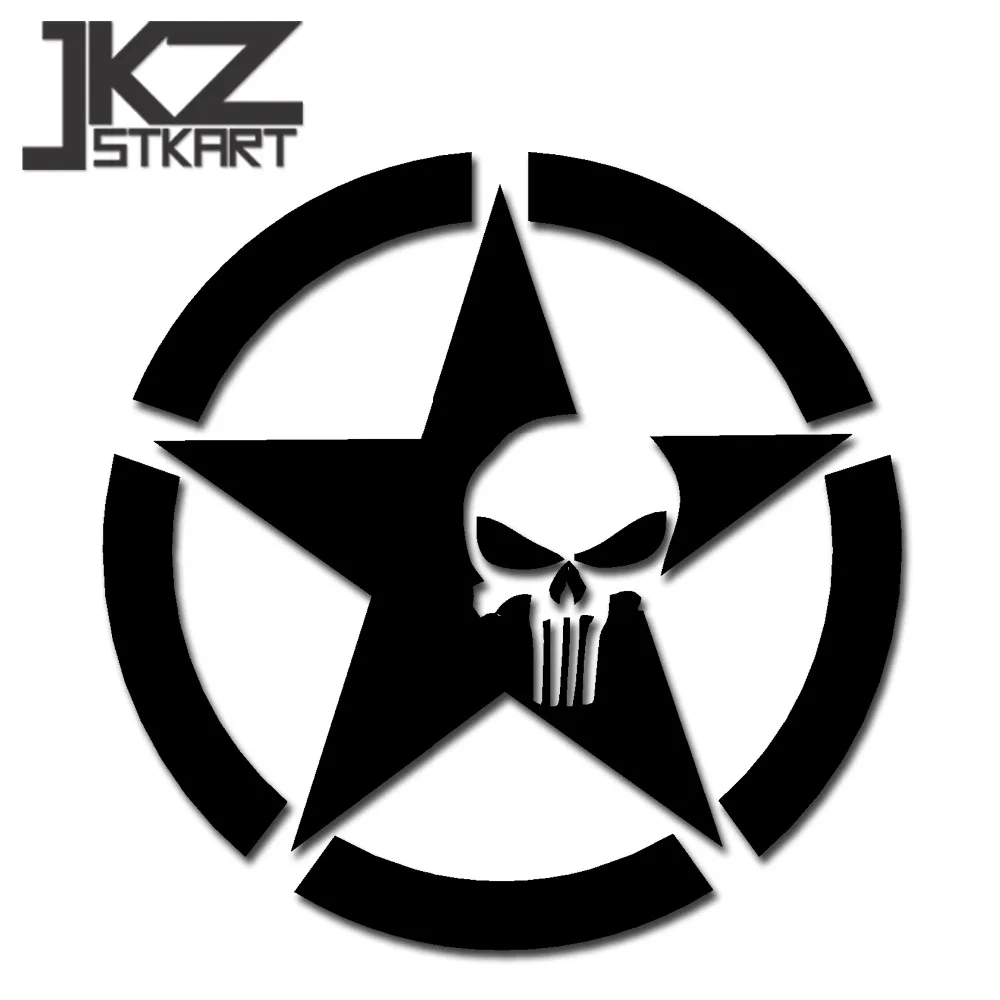 12CMX12CM Car Sticker Pentagram Vinyl Decals Motorcycle The Punisher Skull