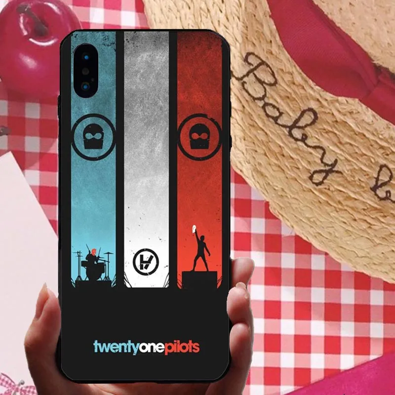 Черный мягкий чехол для телефона Twenty One Pilots для iphone XS MAX XR 7 8 8plus 6s X Fundas 21 Band collage Coque Fundas Shell Capa - Цвет: TPU