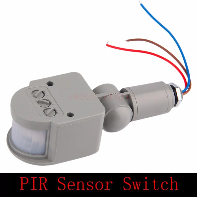 DC24V Body Infrared Wall Light Sensor Switch Adjustable Auto-lighting Switch PIR Sensor Detector For LED Energy-saving lamps 1PC (4)