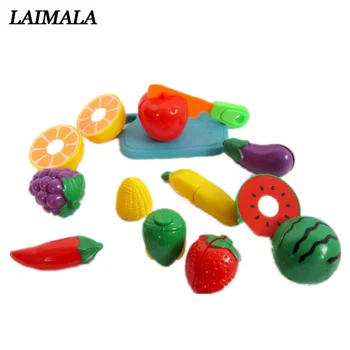

11PCS/Set Plastic Fruit Vegetables Cutting Toy Early Development and Education Toy for Baby -Food Slices Cutting Pretend Play