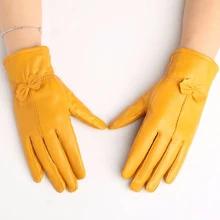 Новое поступление, Высококачественные кожаные перчатки, женские перчатки в классическом стиле из овчины, зимние варежки