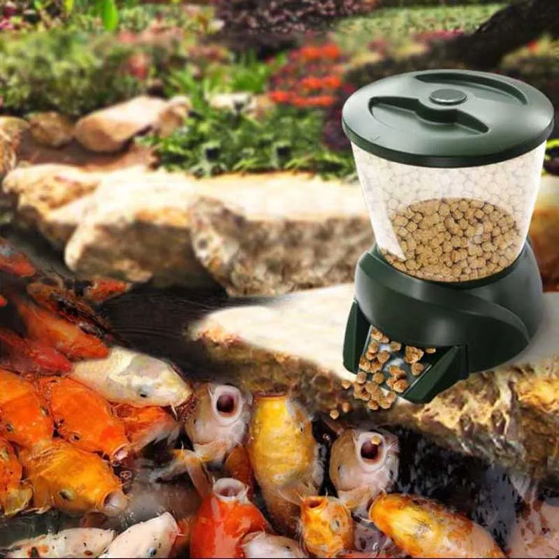 Dispensador Eléctrico De Alimentos Para Peces De 6L