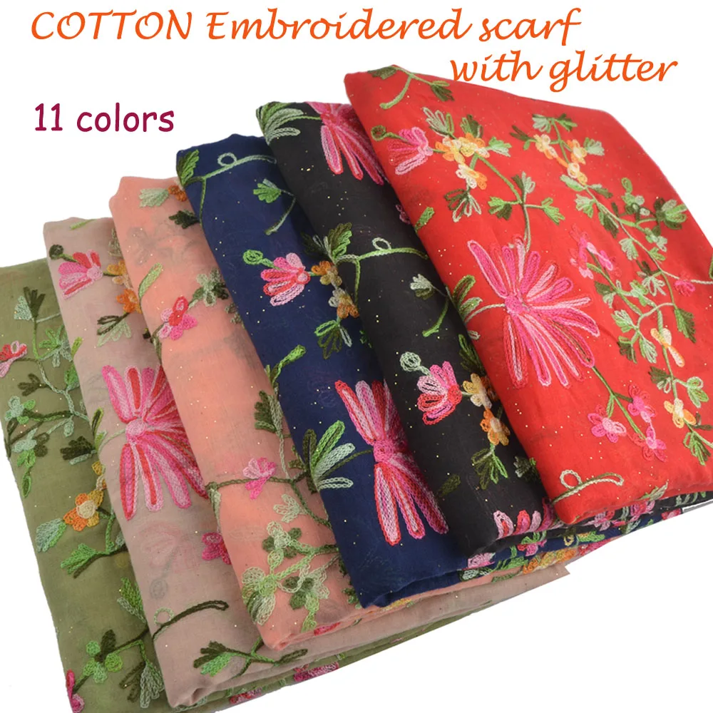 

New african scarfs muslim embroidery,Cotton floral scarf,floral muslim hijab,shawls and scarves,wrap,cape,glitter scarf hijab