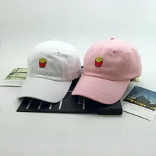Venta nuevo 2016 corea ulzzang harajuku gorras lindo bordado francés fritas snapback cap y sombreros gorras de béisbol ocasional del verano
