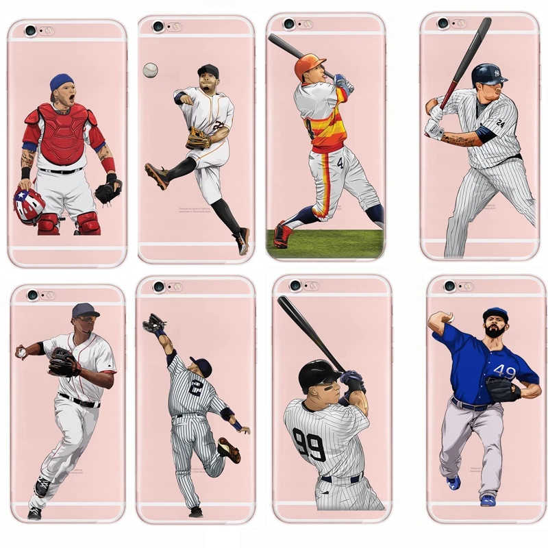 baseball pattern design mobile cover soft transparent tpu silicone cell