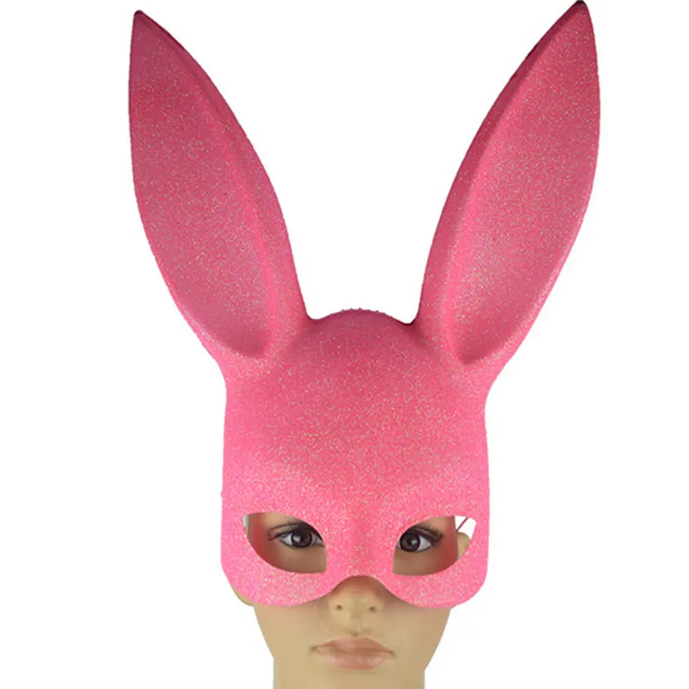 Забавные гаджеты для Хэллоуина, маска для косплея с кроличьими ушками, сексуальная накидка для девочек, Необычные приколы, черные, розовые - Цвет: Pink