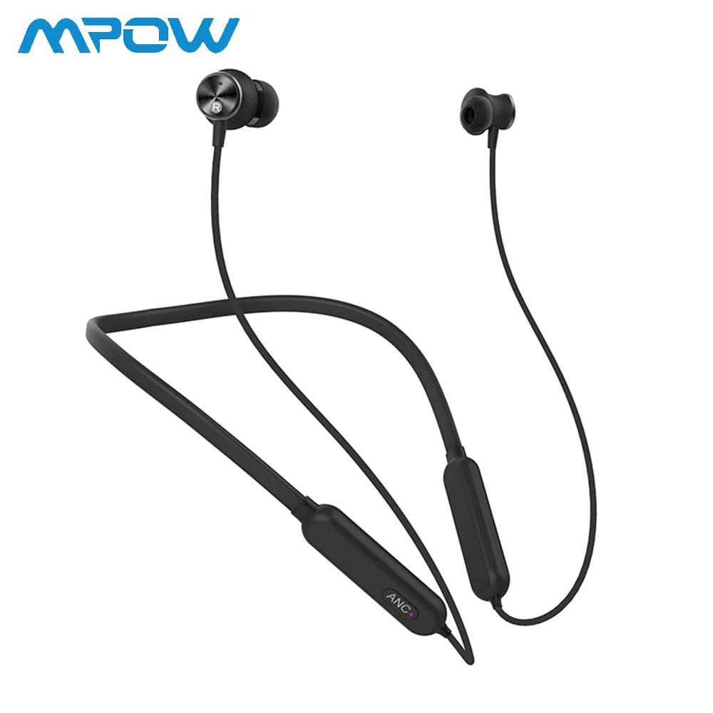 Mpow Active Noise Cancelling Sport Headphones Hi-Fi Stereo Magnetic Neckband Headset Bluetooth V4.2 Waterproof Earbuds with Mic