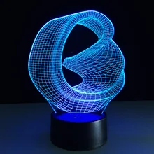 Акрил 7 цветов Изменение абстрактный 3D ночник креативный пульт дистанционного управления настольные лампы светодиодный USB сенсорный выключатель украшение дома