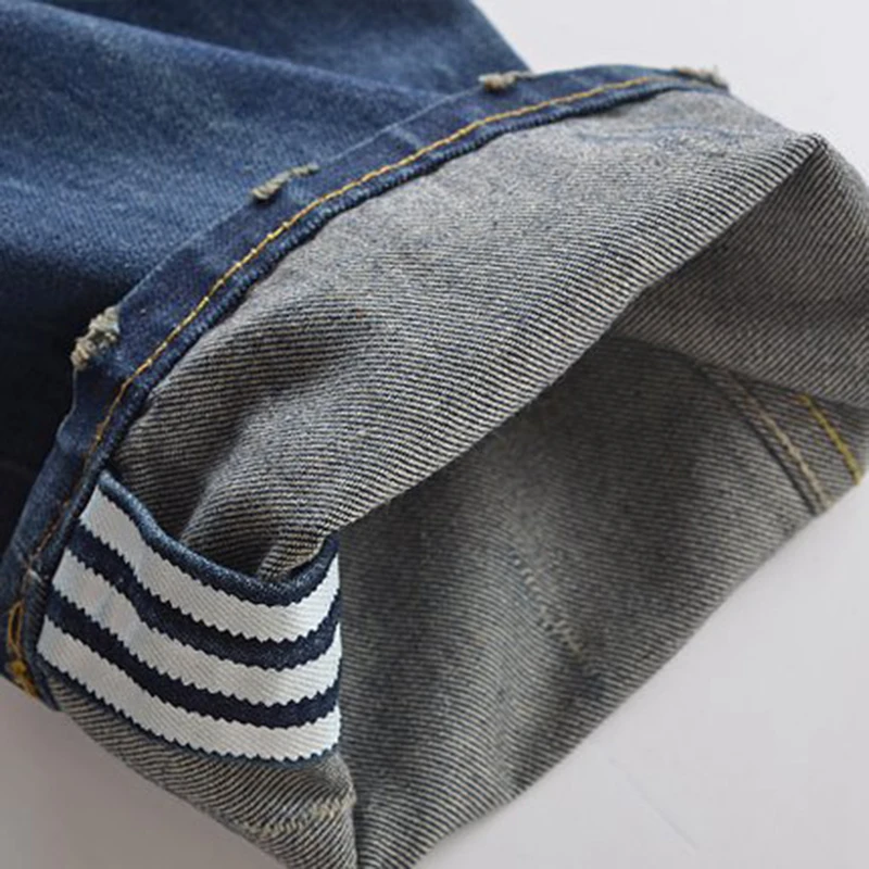 Famous Fashion Designer Jeans Men Straight Dark Blue Color Printed Mens Jeans Ripped Jeans 100% Cotton