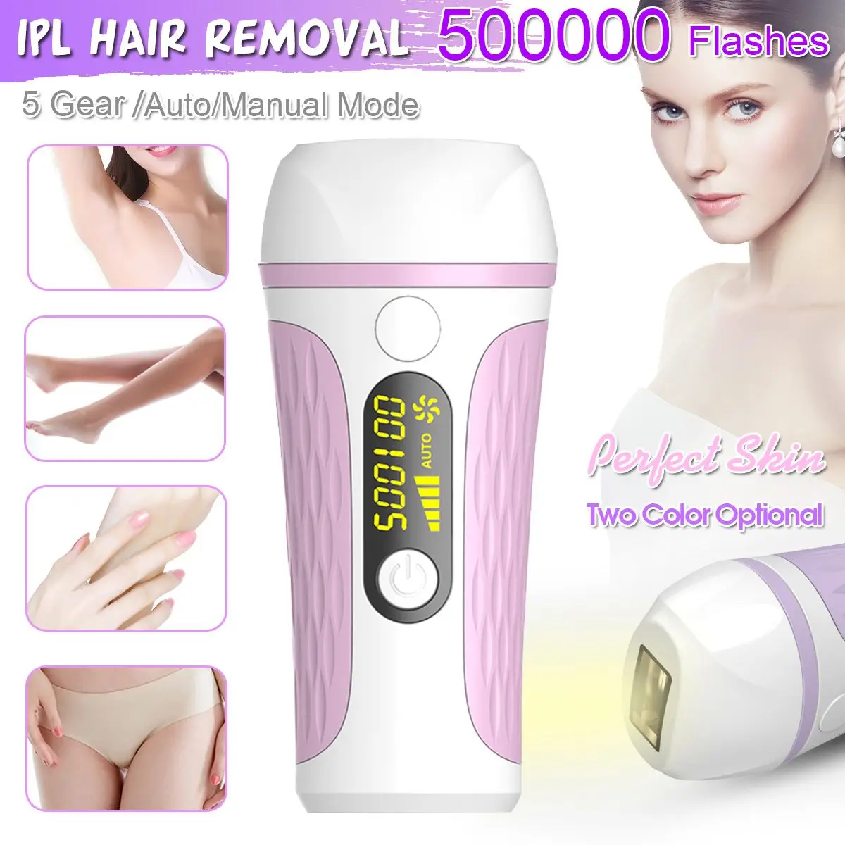 500000 flash professional permanent IPL epilator laser hair removal LCD