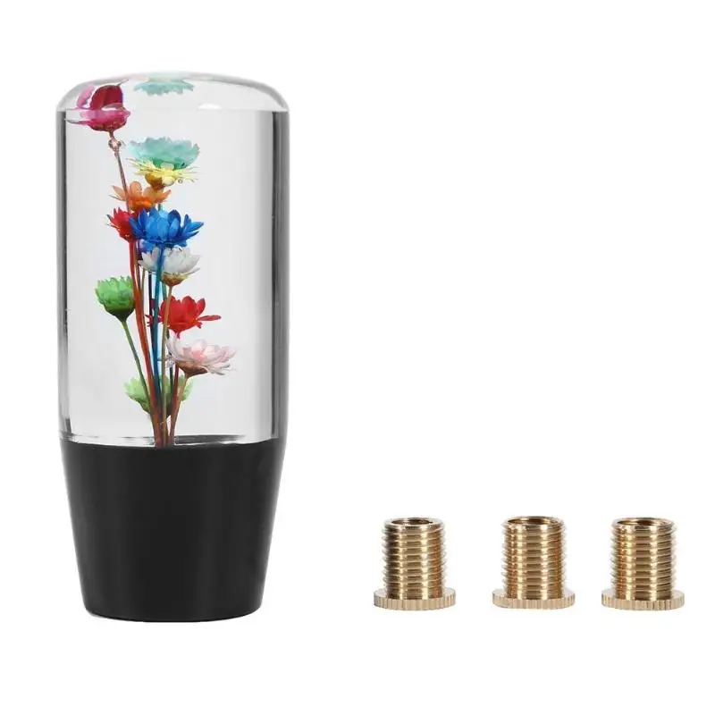 

Acrylic Flower Gear Knob Replacement Universal Crystal Flower Gear Shift Knob Colorful Adapter Auto Car Styling Accessories