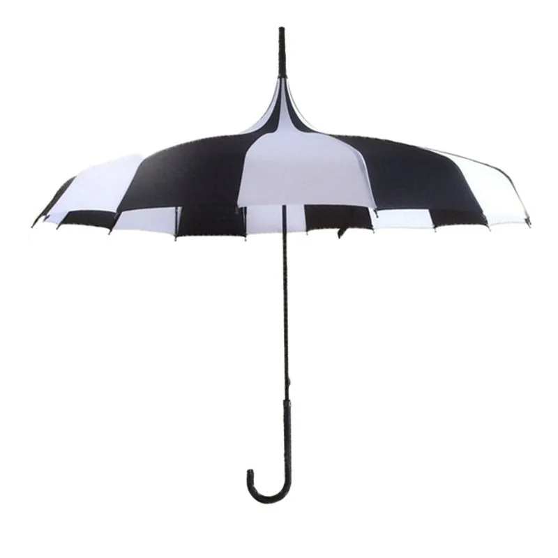 Princess Women's Gothic Windproof Rain Umbrella Long Stick Hook Handle