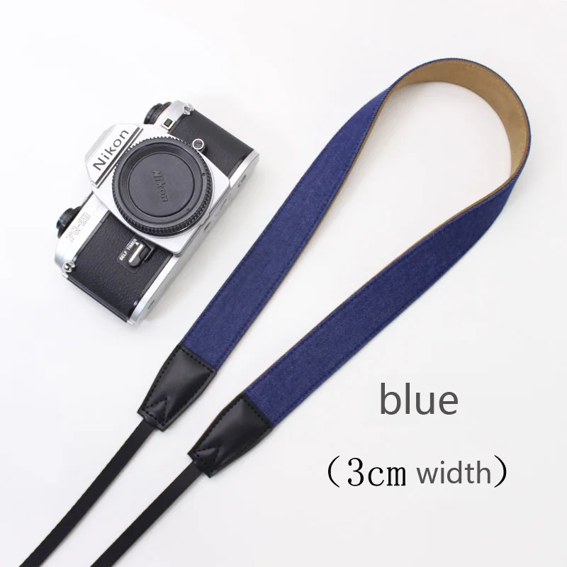 BIZOE ремешок для камеры плечевой ремень для Canon Марка Nikon Fuji Pentax Leica sony A6500 A7R2 A6300 a9 декомпрессия - Цвет: blue 3cm