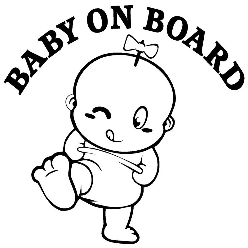 Download 15*14.9CM BABY ON BOARD(Girl) Vinyl Car Sticker Lovely ...
