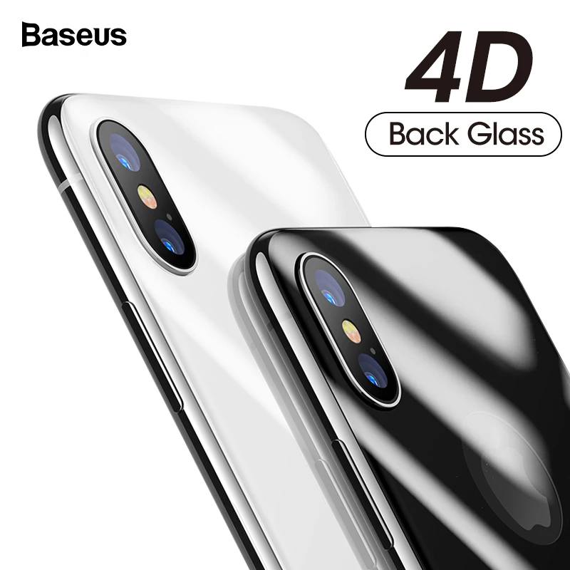 Baseus 4D 0,3 мм, защита для задней панели, закаленное стекло для iPhone X 10, полное покрытие, защита задней панели, закаленное стекло, пленка для iPhone X