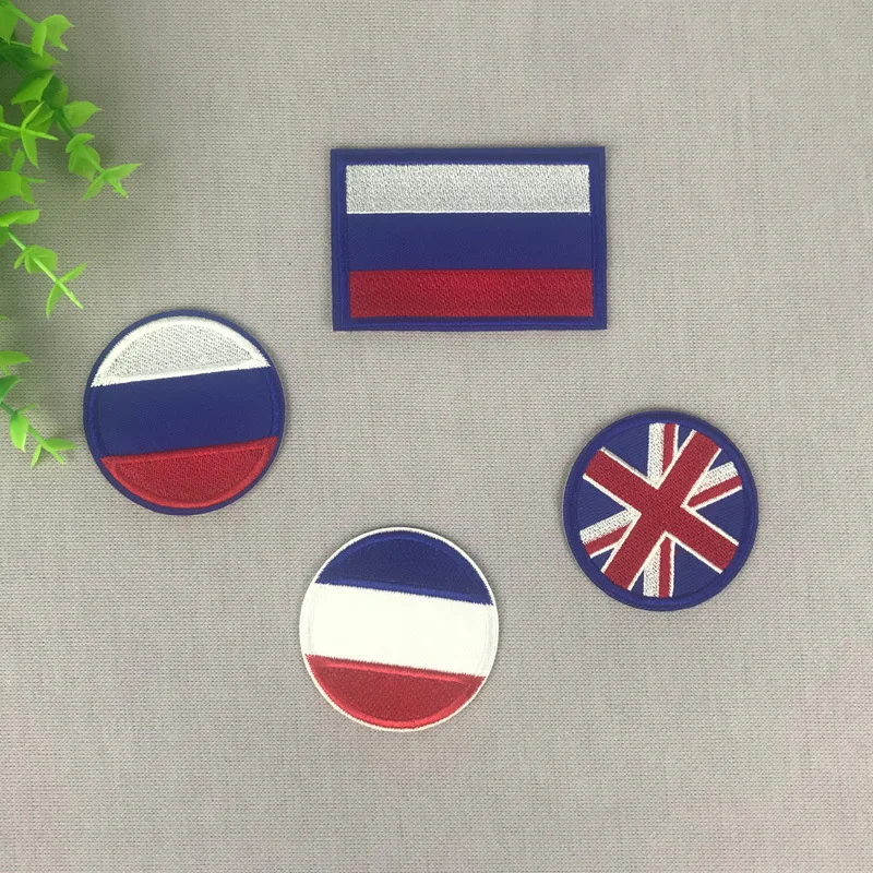 France and USA Flags Patch Iron on