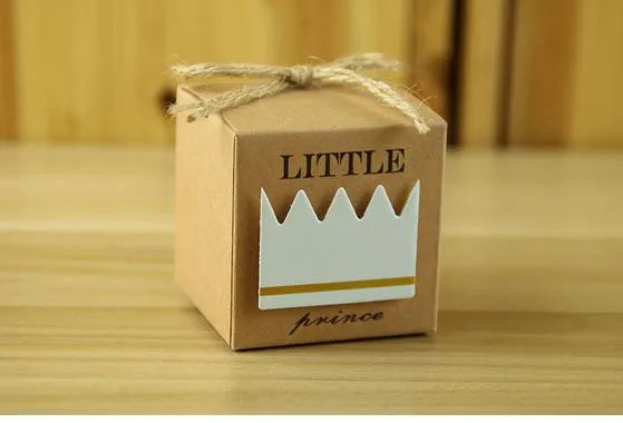 50 шт. Маленький принц принцесса kraft Бумага конфеты коробку с бечевкой лук пакет на день рождения для маленьких девочек Shower сувениры подарки для детей для гостей