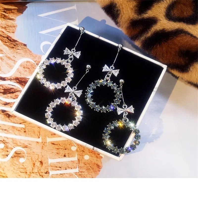 FYUAN круглые геометрические Висячие серьги для женщин новинка 2019 Bijoux серебряный