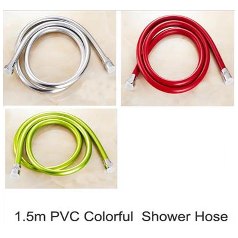 Bathroom Colorful 1.5m Pvc Shower Hose Red Green Silver For Choose G1/2&quot Connector Tangle-free | Строительство и ремонт