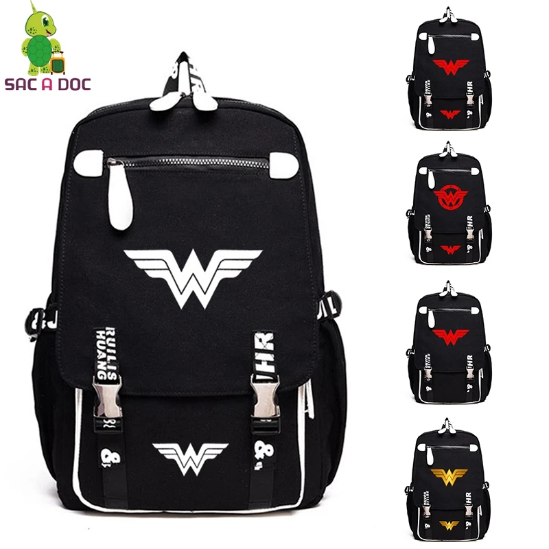 

Wonder Woman Prints Luminous Laptop Backpacks Students School Bookbag Travel Backpack Mochilas Para Mujer Morrales Para Hombre