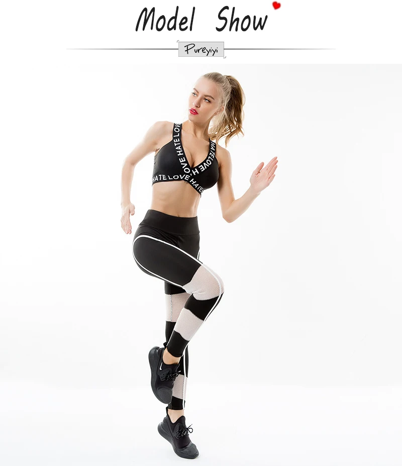 Women Black White Mesh Patchwork Spandex Capris Slim Activewear Pants High Waist Fitness Yogaing Gyms Workout Leggings (2)