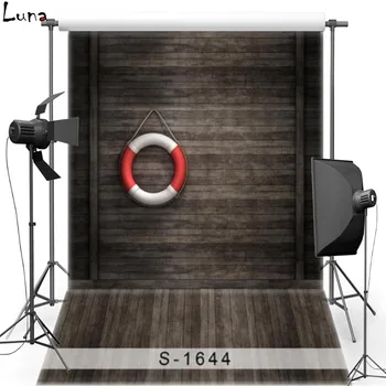 

MEHOFOTO Wood Wall Vinyl Photography Background For Children Life-buoy Photo New Fabric Flannel Background For Photo Studio 1644