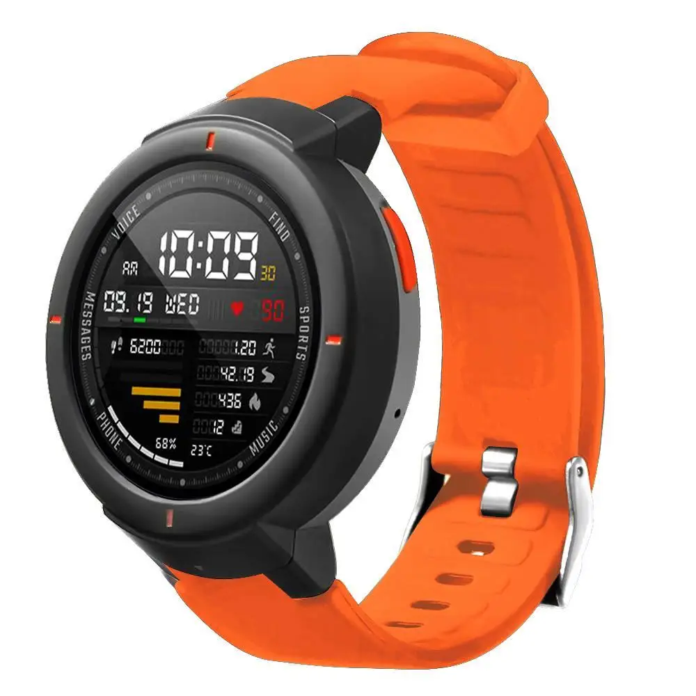 Мягкий сменный силиконовый ремешок для часов Amazfit Verge 20 мм для Huami Xiaomi Amazfit 3 Verge - Цвет: orange