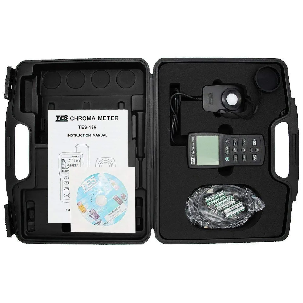 TES136 CHROMA METER / LIGHT METER / COLOR TEMPERATURE METER TES136