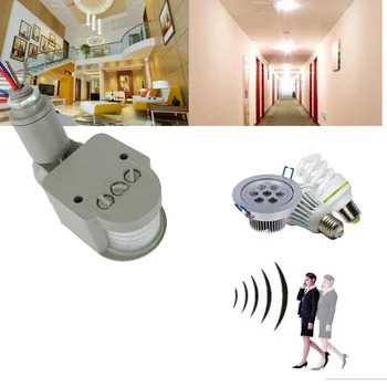 

PIR sensor 140 angle Motion Sensor switch outdoor 10 meters AC 220V automatic infrared PIR motion sensor LED load power 100W